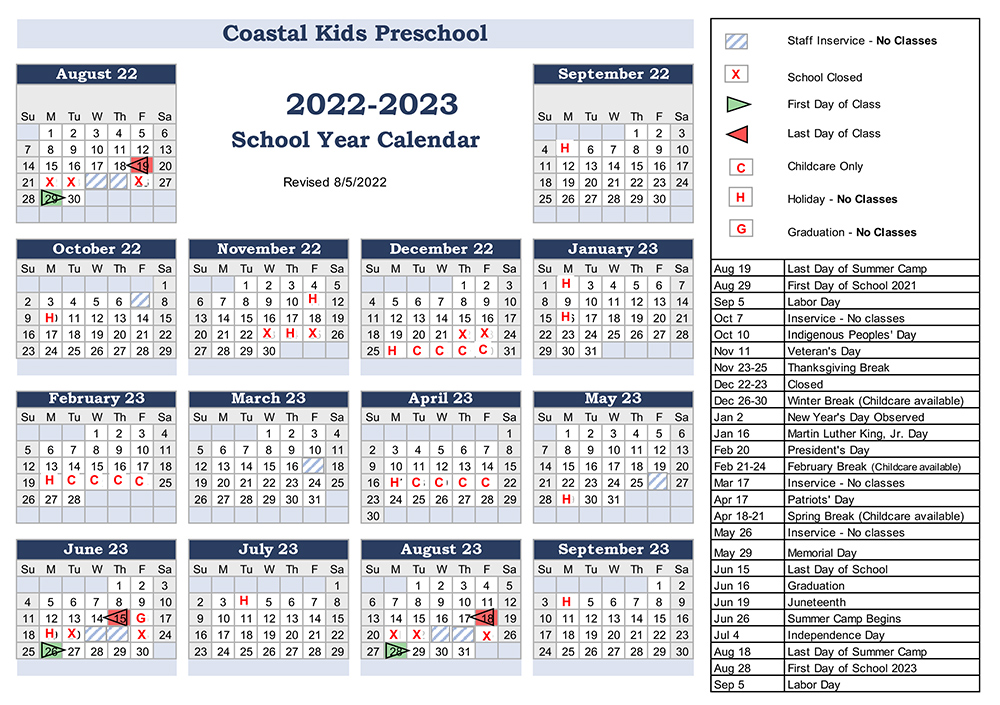 Image of 2022-2023 school calendar